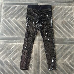 Express Black Sequin Leggings | Size M